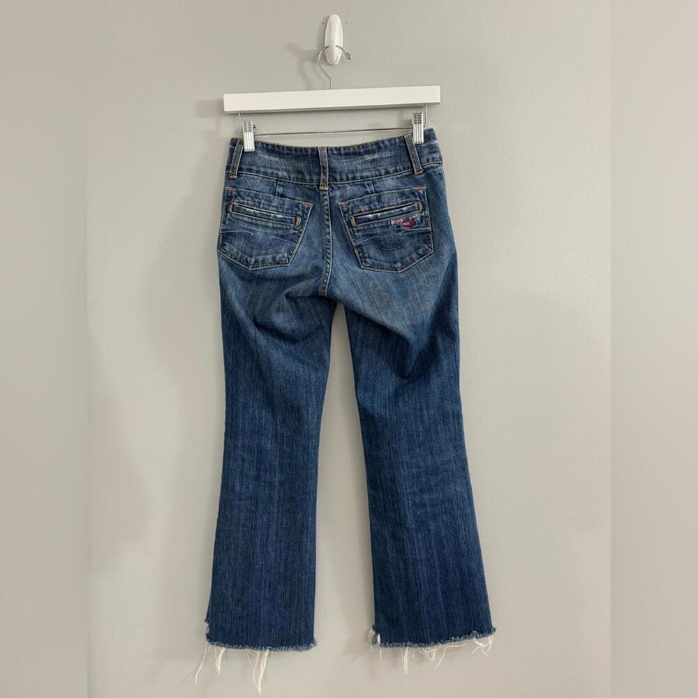 1126 Blue Cult Ankle Cropped Jeans 26 (27x26.5)  Frayed Hems Y2K Vintage